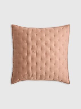 QUINCE Bamboo Dream Quilted Euro Sham Clay 7599